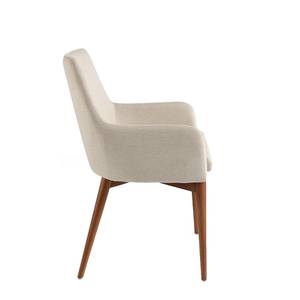 Chaise en tissu et bois couleur noyer Beige - Textile - 57 x 88 x 64 cm
