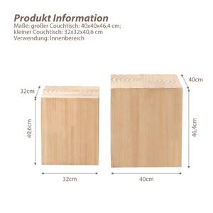 Satztisch 2Set DCV081101,2er Set Massivholz - 40 x 46 x 40 cm