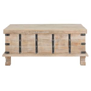 Table basse 100x44x50 cm nature/blanc Marron - Bois massif - 50 x 44 x 100 cm