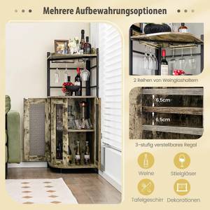 Weinschrank Industrial Braun - Holzwerkstoff - 46 x 130 x 46 cm