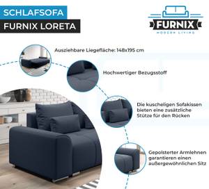 Sofa LORETA 3R Nachtblau