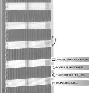 Doppelrollo klemmfix  Eilleen Grau - Kunststoff - 50 x 1 x 150 cm