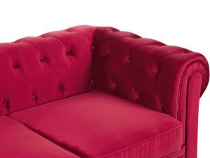 Chesterfield Sofa CHESTERFIELD 2-tlg Schwarz - Rot - 201 x 70 x 75 cm