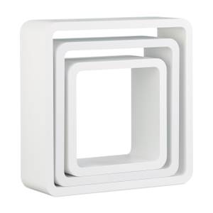 Hängeregal Cube 3er Set Weiß - Holzwerkstoff - 30 x 30 x 10 cm