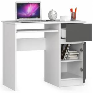 Bureau d'ordinateur Piksel droit CLP Gris - Blanc