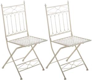 Chaises de jardin Asina Lot de 2 Blanc crème