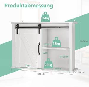 Moderner Badezimmerschrank Weiß - Holzwerkstoff - 20 x 51 x 70 cm