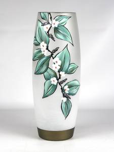 Blumenvase Naturell V Glas Grau - Grün - Rosé