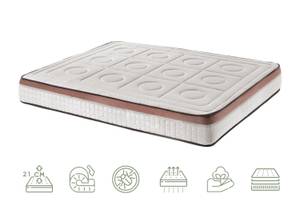 Matelas 140x200 21 cm TOSCANA DL Blanc - Textile - 140 x 21 x 200 cm