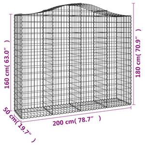 Panier de gabion 3017642-15 (lot de 25) 200 x 180 cm