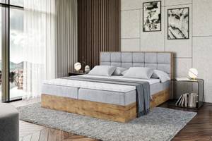 Boxspringbett LOLLI2 Hellgrau - Breite: 160 cm - H4