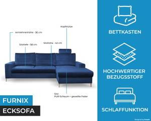 Ecksofa Cami Marineblau