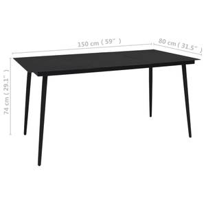 Table de salle à manger Noir - Métal - 80 x 74 x 150 cm