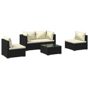 Garten-Lounge-Set (5-teilig) 3013635-6 Schwarz - Creme - Weiß