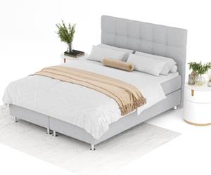 Boxspringbett Chanton Hellgrau - Breite: 140 cm