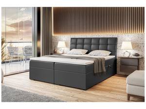 Boxspringbett Drago Anthrazit - Breite: 180 cm - H4