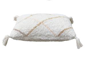 Coussin en coton lavable, ZAGORA Beige - Fibres naturelles - 25 x 35 x 35 cm