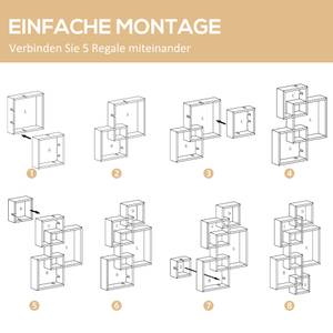 Wandregal 830-610V00WT Weiß - Massivholz - 11 x 86 x 50 cm