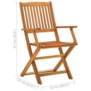 Gartenstuhl (2er Set) 312449 Braun - Massivholz - Holzart/Dekor - 59 x 91 x 53 cm