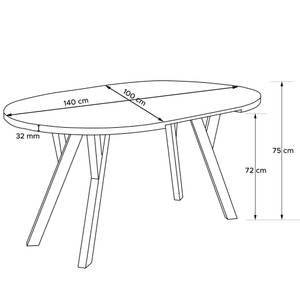 Esstisch INDAGA Eiche Hell - Breite: 140 cm