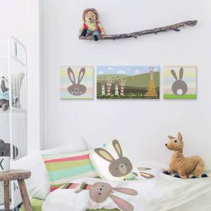 Rabbit family Toile 27x54 cm Matière plastique - Textile - 1 x 27 x 54 cm