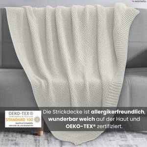 Strickdecke Kuscheldecke premium Weiß