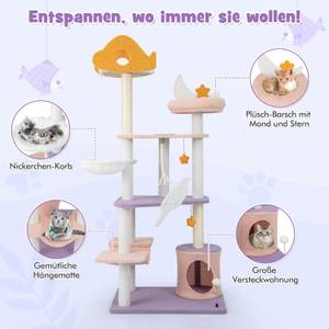 Katzenturm BH32351BGDE Violett - Holzwerkstoff - 48 x 167 x 68 cm