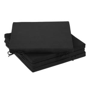 Schwarze Stuhlkissen im 4er Set Schwarz - Kunststoff - Textil - 40 x 3 x 40 cm