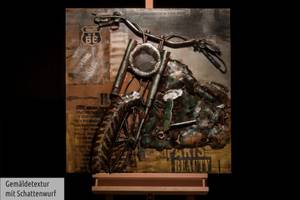 Metallbild Freedom on Wheels Braun - Metall - 80 x 80 x 9 cm