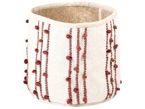 Bad-Kleinaufbewahrung KHEL 2-tlg Beige - Rot - Naturfaser - 40 x 45 x 40 cm