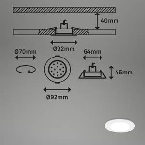 CCT LED Einbauleuchten-Set, weiß, IP44 Weiß