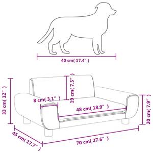 Lit pour chien 3015976 Marron - 70 x 45 cm