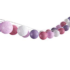 Lichterkette Cotton Balls Hellrosa - Pink - Weiß