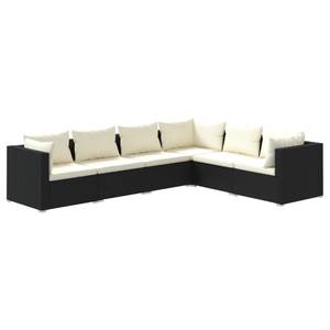 Salon de jardin (lot de 6) 3013632-18 Noir - Crème - Blanc - Hauteur : 61 cm