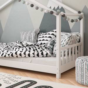 Kinderbett Design 200x90cm Weiß Weiß
