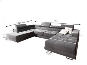 Ecksofa CASONE R-S Schwarz - Ecke davorstehend rechts