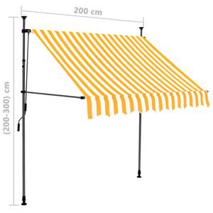 Einziehbare Markise 3000948-2 Orange - Metall - Textil - 200 x 300 x 1 cm