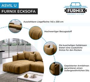 U-Form-Sofa Asvil Monolith 48 Gold