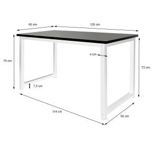 Bureau 120x60x745 cm noir/blanc Noir - Blanc