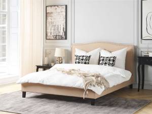 Lit double MONTPELLIER Beige - Noir - 189 x 110 x 213 cm