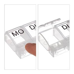 10x Medikamentenbox transparent Deutsch Kunststoff - 22 x 3 x 5 cm