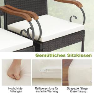 Gartenstuhl Polyrattan (2er Set) Braun - Rattan - 55 x 89 x 60 cm