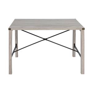 Table à manger rectangulaire bois clair Beige - En partie en bois massif - 80 x 75 x 120 cm