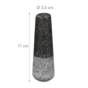 Granit Mörser mit Stößel klein Grau - Stein - 9 x 6 x 9 cm