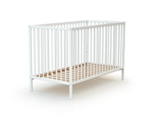 Babyzimmer Bett und Wickeltisch Weiß - Massivholz - 82 x 82 x 0 cm