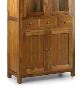 HOLZVITRINE BRAUN 90 x 40 x 190 Braun - Holz teilmassiv - 90 x 190 x 40 cm