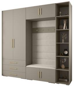 Garderobe Inova 3 Z10 Gold - Grau - Weiß - Gold