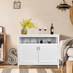 Sideboard mit verstellbarem Regal Weiß - Holzwerkstoff - 51 x 91 x 114 cm