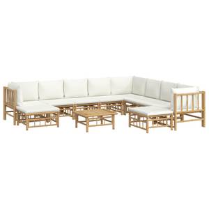 Garten-Lounge-Set 3028492-31 (11-teilig) Weiß - Bambus - 69 x 65 x 69 cm