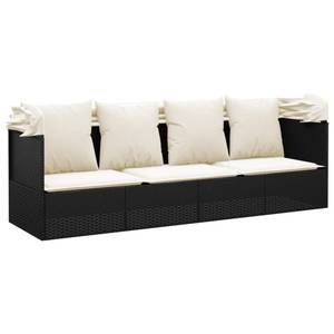 Outdoor Loungebett 3028901 Schwarz - Creme